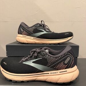 Brooks Ghost 14 Womens Running Shoes Black Peach 1203561B026 Size 9